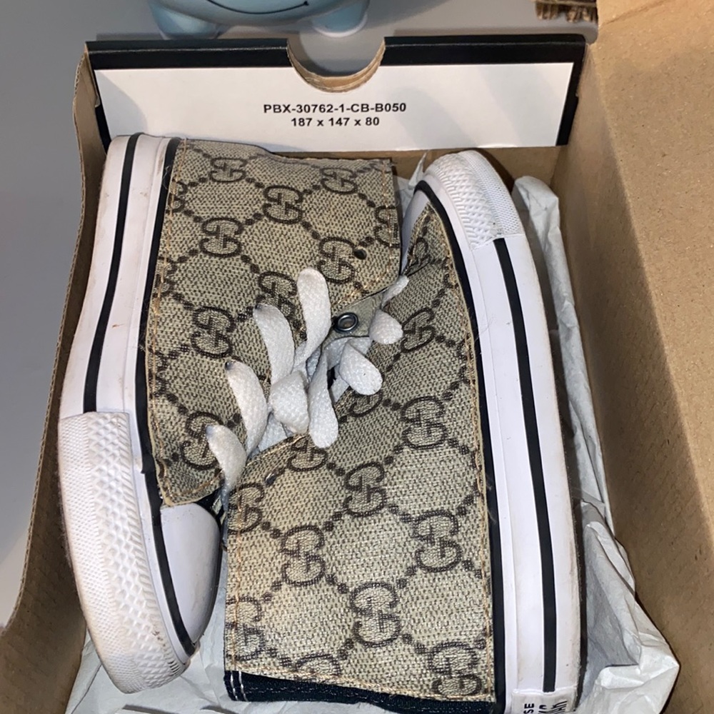 Gucci custom high top converse toddlers size
